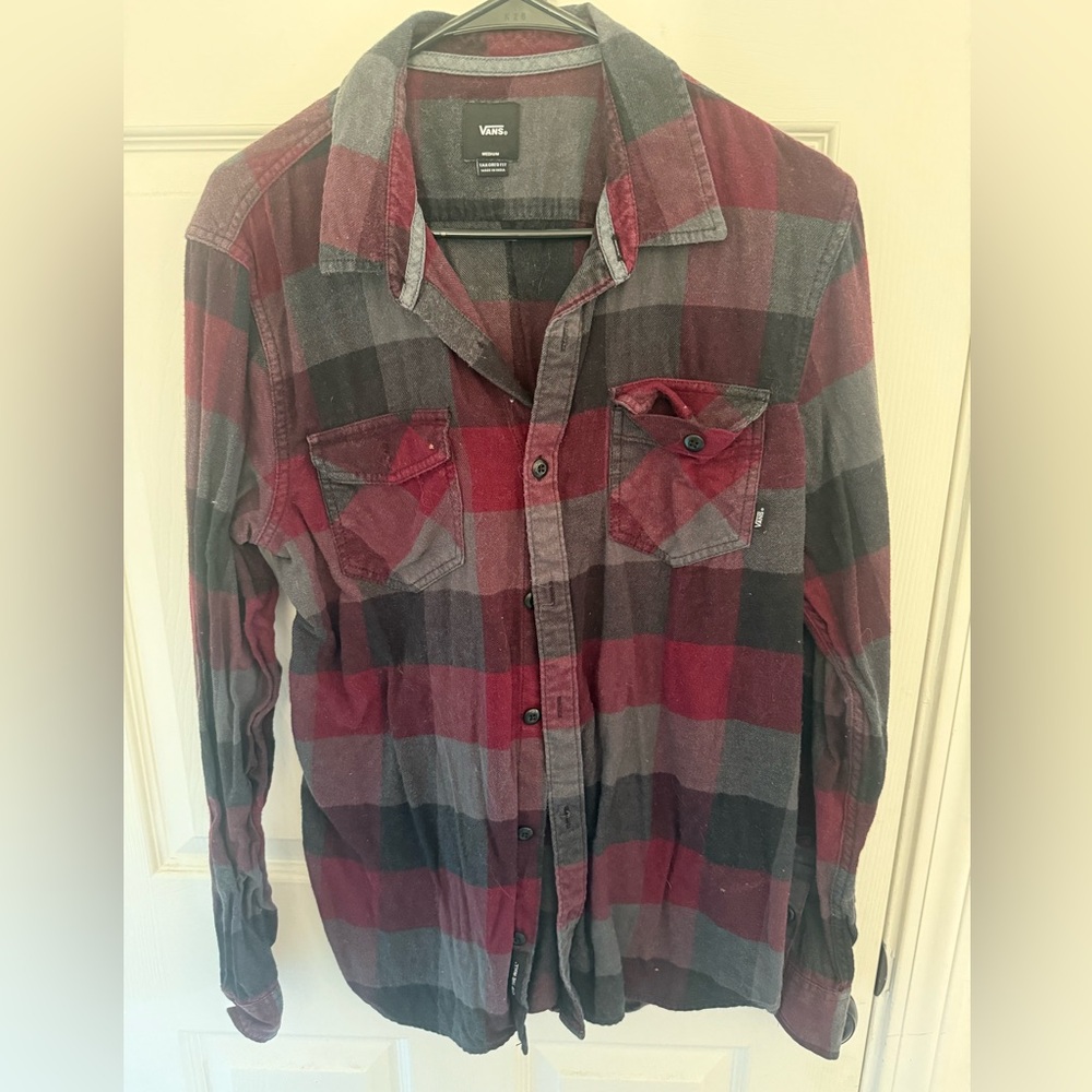 Vans Charcoal and Burgundy Tailored Shirt
